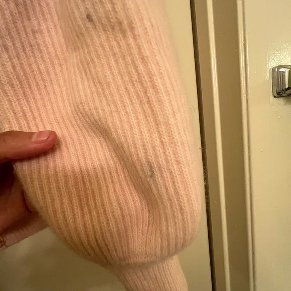 Pink Ribbed Cardigan with Pearl Buttons - Picture 3 of 7